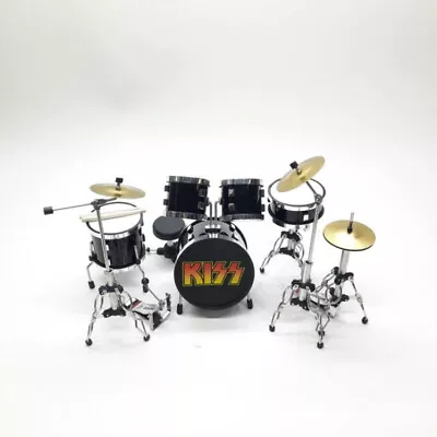 Miniature Drum Set 1:12 Black Rock Mini Metal Instrument Band Gift Figure Music • $25.90