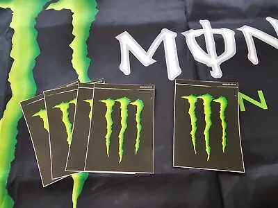 5 Monster Energy Stickers Logo Decal 3 X4   Free Shipping!  • $12