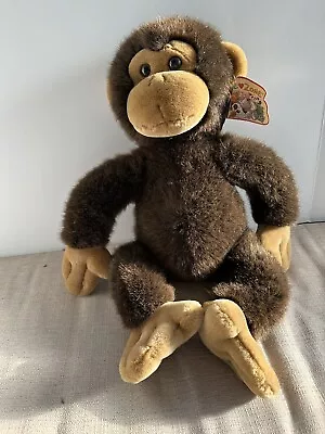 Vintage 2001 Cuddle Zone Plush Monkey Realistic Soft Furry  Brown NWT • $24.99