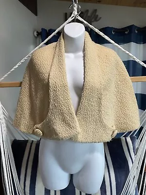 Vintage 1950’s Boucle Womens Ivory Cream Nobby Cape • $32