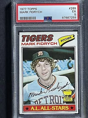 1977 Topps #265 Mark ‘The Bird’ Fidrych Rookie Card Detroit Tigers VINTAGE PSA 5 • $19.99