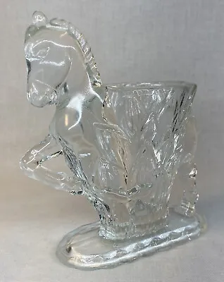 L.E. Smith Art Glass Crystal Horse Vase • $24.99