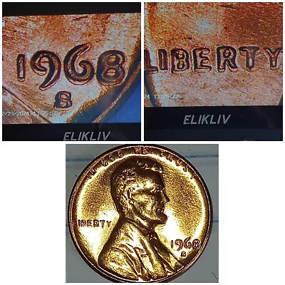 1968 S Lincoln Cent Extreme Poor Mans Double Die BU Red Amazing • $35