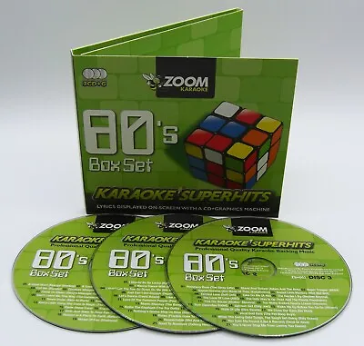 Zoom Karaoke CD+G - 80's Eighties Superhits - Triple CD+G Karaoke Disc Pack • £9.95