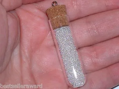 1pc Glass Large Mouth Opening Vial Cork Pendant Charm Oil Ashes Bottle Findings • $8.41