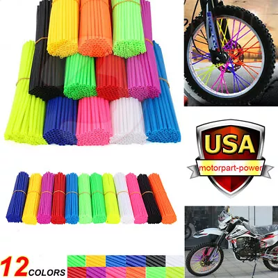 $8.50 • Buy 72Pcs Dirt Bike Motorcycle Spoke Skins Cover Wrap Wheel Rim Guard Protector