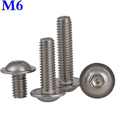 M6 - 1.0 304 A2 Stainless Steel Flange Button Head Allen Hex Socket Screws Bolts • $6.87