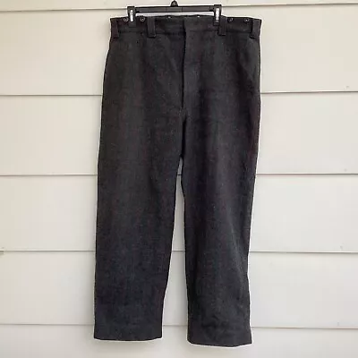 Woolrich Classic Pant Wool 1990 Malone Heavy Men Gray Plaid Size 40 Read • $59.99