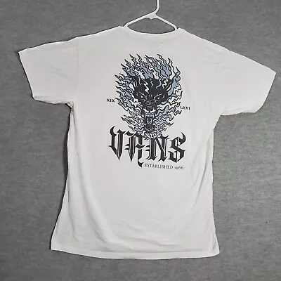 VANS Men Shirt Large White Raging Out Beast Graphic Classic Fit Crew Neck Tee • $13.96