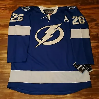NEW RARE Reebok Martin St Louis Tampa Bay Lightning NHL Hockey Jersey Blue Sz 56 • $299.99