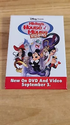 Vintage Disney MICKEY'S HOUSE OF VILLAINS Dvd Video Release Promo Pin Button  • $4.89