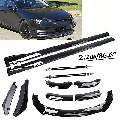 Front Bumper Spoiler Body Kit / Side Skirt For Mazda Speed 3 6 RX CX MX Glossy • $99.99