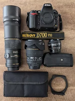 Nikon D700 With Battery Pack + 35mm F2D + 24-70mm F2.8 + 150mm F2.8 Lenses • $1500