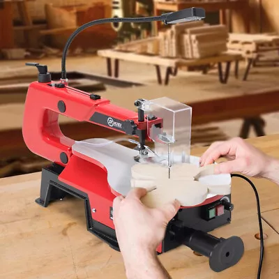 125W Scroll Saw 405mm With Variable Speed LED Light Adjustable Worktable DIY • £129.95