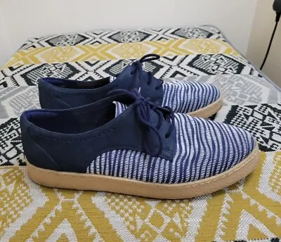 Womens Navy Clarks Nautical Lace Up Deck Shoes Size 7 EU 41 • £14.99