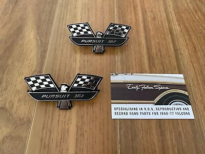 New Reproduction Ford Falcon Black Pursuit 302 Badge Pair XK XL XM XP XR XT • $70