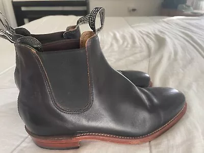 RM Williams Black Boots Womens AU 8E Yearling Leather Ladies • $280