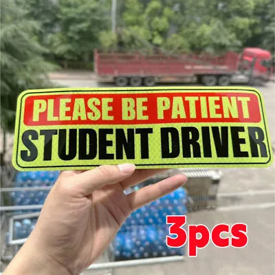 3Pcs Student Driver Magnet Car Signs Please Be Patient Car Bumper Sticker Decal • $7.80