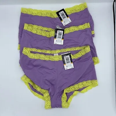 3-Pack Maidenform Boyshort Panties Microfiber Lace Trim Purple Size 5/S NWT C11 • $17.99