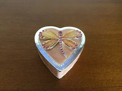 Dragonfly Pink Enamel Trinket Box Jewellery Holder Good Female Mothers Day Gift  • $27.13