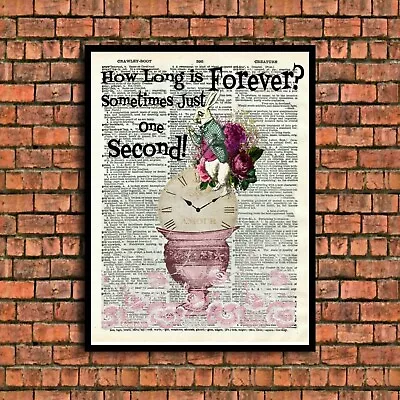 £3.99 • Buy ALICE IN WONDERLAND PRINT POSTER DICTIONAry Picture VINTAGE A4 UNFRAMED 3