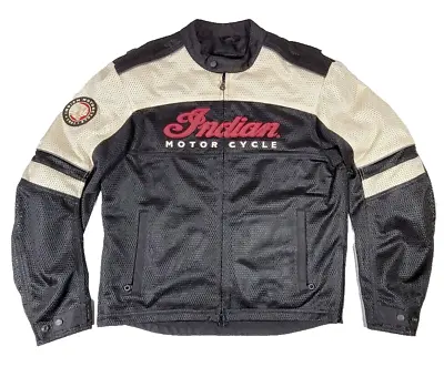 Mens Genuine INDIAN Motorcycle JACKET Lightweight MESH Medium CE Armor NO Liner • $199