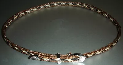 Western Cowboy/Cowgirl HAT BAND Black/Brown/White Horsehair Buckle • $34.95