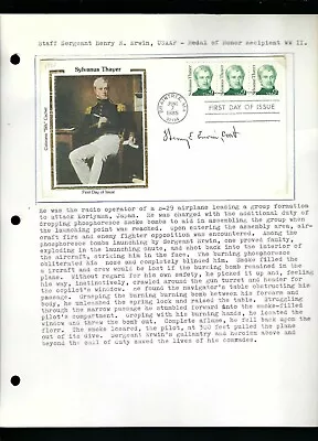 Henry Irwin Signed Cover Medal Of Honor Recipient WWII D'2002 • $29.95