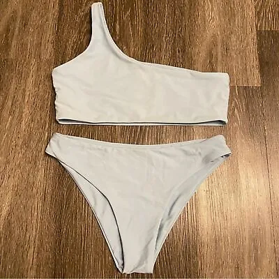 ZAFUL For Women One Shoulder Bikini Matching Set Baby Blue Women's Sz Medium 6 • £16.15