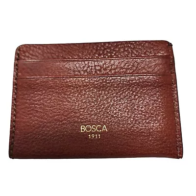 BOSCA Card Wallet 6 Pocket Brown Leather 4  X 3  • $75