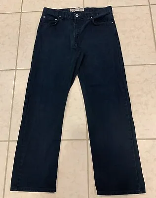 Men's 34x32 Canyon River Blues Regular Fit Navy Blue Denim Dark Wash Jeans • $14.99