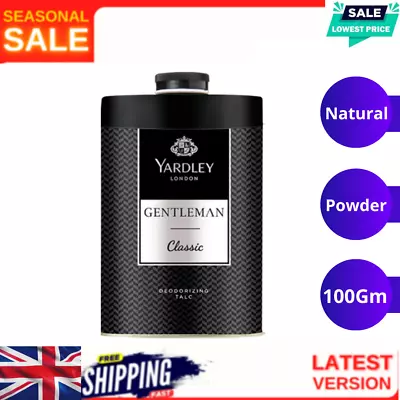 Yardley London Gentleman Deodorizing Talc Talcum Powder For Men 100Gm • £6.49