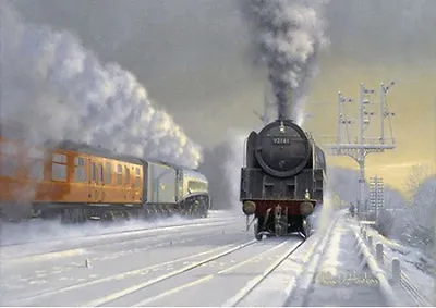 Gresley A4 9F LNER BR Railway Engine Locomotive Steam Train Christmas Xmas Card • £1.95