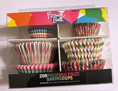 200 Pcs Baking Cups 100 Standard 100 Mini Size French Bull Cupcake Liners Paper • $12.95