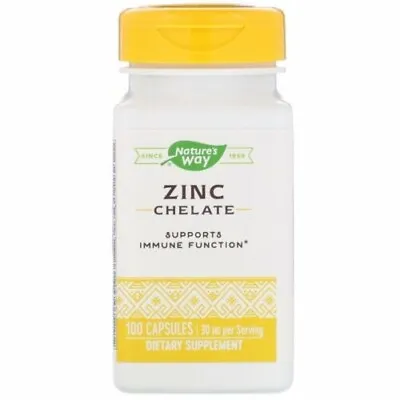 Nature's Way - Zinc Chelate - 30 Mg - 100 Caps - Expiry: 11/2026 • £9.20