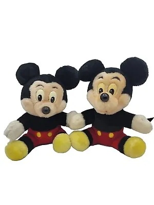 Mickey Mouse X2 Walt Disney World 1989 Plush Soft Toy Teddys Mickey`s Vintage • £15.99