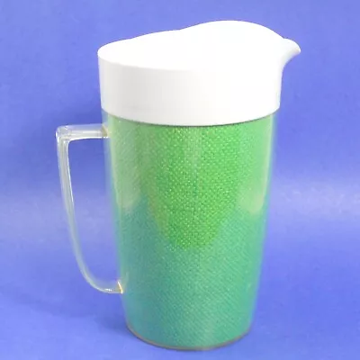 RaffiaWare MCM Plastic Colorful Burlap Ware 2 Quart Pitcher With Lid Green • $29.99