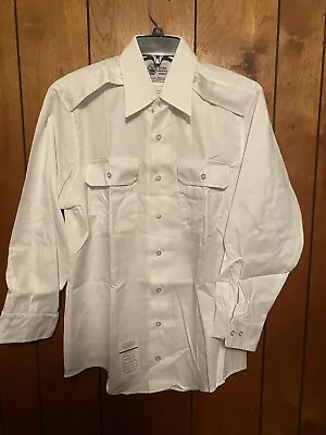 New US Military White Long Sleeve Men's Service Dress Wihite 521 Shirt 16X30/31C • $17.99