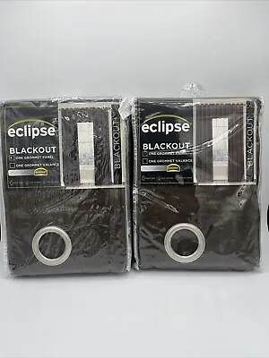 Set Of Eclipse Kingston Expresso Blackout Curtains Grommet Panel 52  × 84  • $34.99