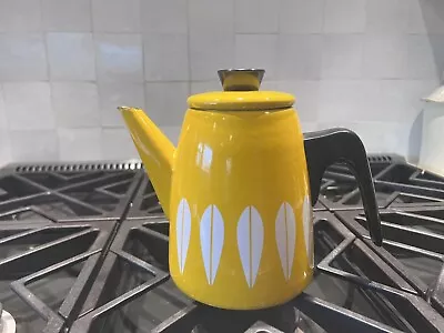 Cathrineholm Yellow Lotus Tea Kettle Pot Enamelware Mid-century Pristine • $415