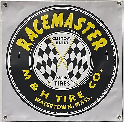 M&H RACEMASTER TIRES 2x2' Vinyl Garage Wall Banner Mopar Ford Chevy FREE SHIP • $37.95