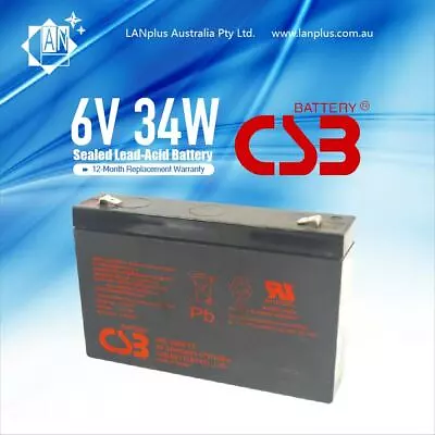 Brand New CSB HRL 634W F2 6V 34W SLA Rechargeable UPS Battery 9Ah Long Life • $34.99