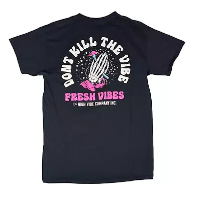 Fresh Vibes ‘Don't Kill The Vibe’ Black Mushroom Graphic Tee Shirt Men’s M • $14.95