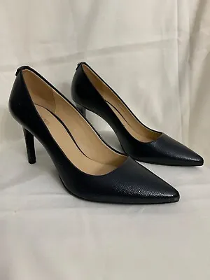 Michael Kors Women’s Navy Blue Leather Upper 3 Inch High Heels Size 7 • $34.99