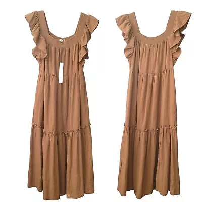 Mustard Seed Anthropologie Dress Womens Tan Baige S Sleeveless Boho Sz M • $32.95