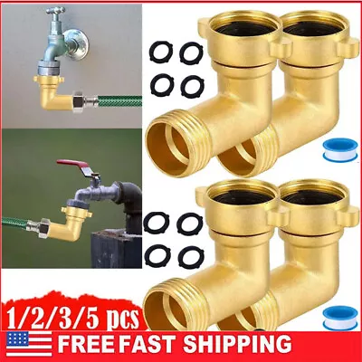 LOT Garden Hose Elbow Connector 90 Degree Brass Hose Elbow 3/4inch Heavy Duty US • $8.99