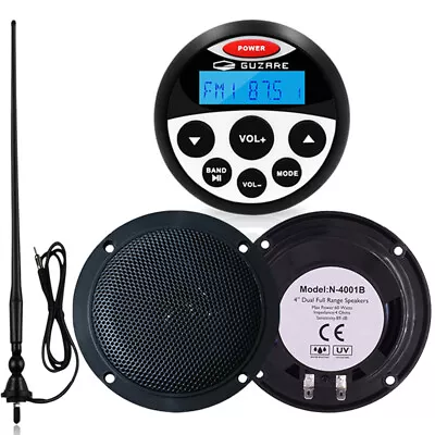 Marine Audio Package Boat Car FM AM Radio Receiver For ATV UTV Golf Cart • $68.41