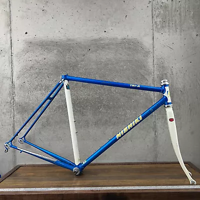 Vintage Nishiki Tri-A Frame Set 53 Cm Japan Tange 1 CRMO 1980s Race 126 Blue • $296.99