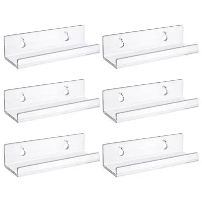 6 Pack Record Album Wall Mount Display Shelf Acrylic Clear Holder 4 Inch • $13.75