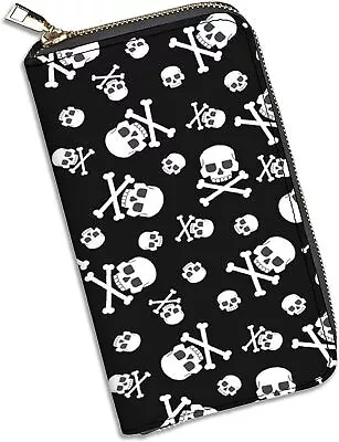 Gothic Skull Leather Wallet Phone Credit Card Money Holder One Size  • $20.99